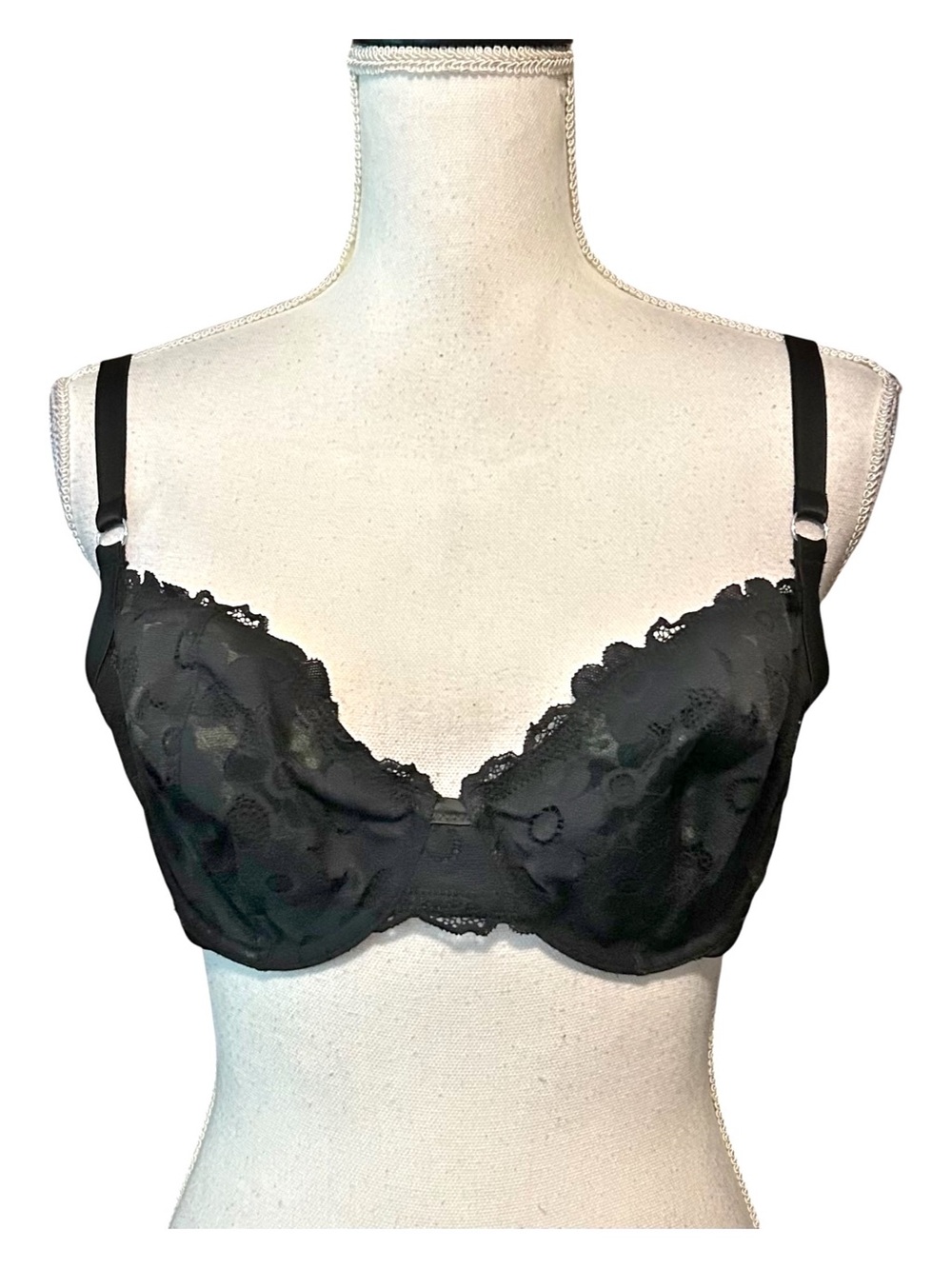 Aerie Show Off Demi Unlined Floral‎ Bra Women’s SZ 36D in Black